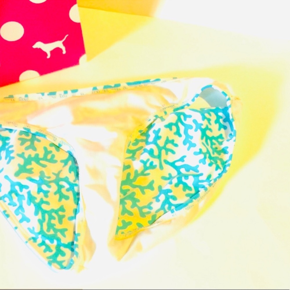 Old Navy Coral Print Bikini Swim Bottoms Women’s Small Blue Cream nwot - Picture 6 of 8